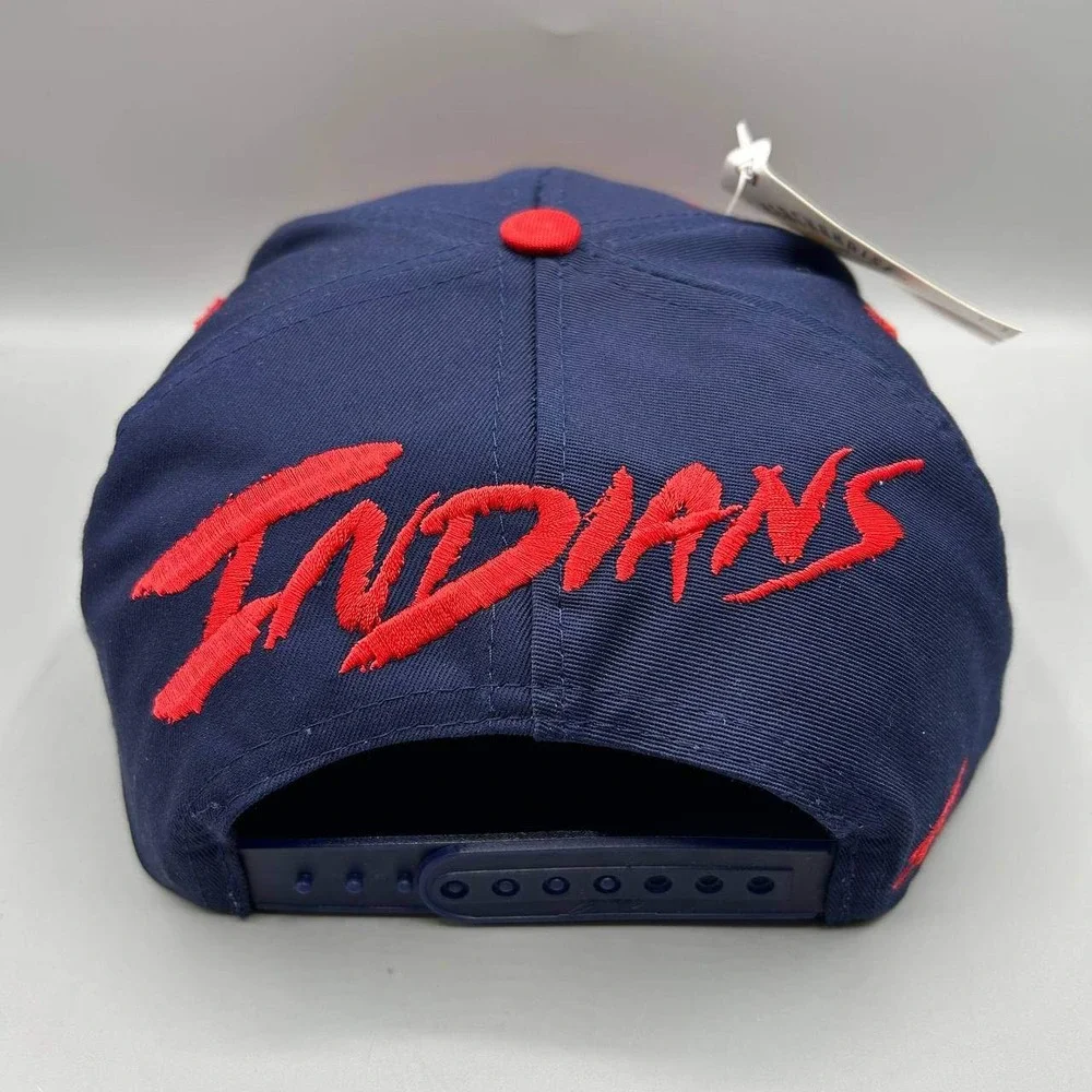 Vintage Cleveland Indians Guardians Hat Men Signatures Snap Back Cap New